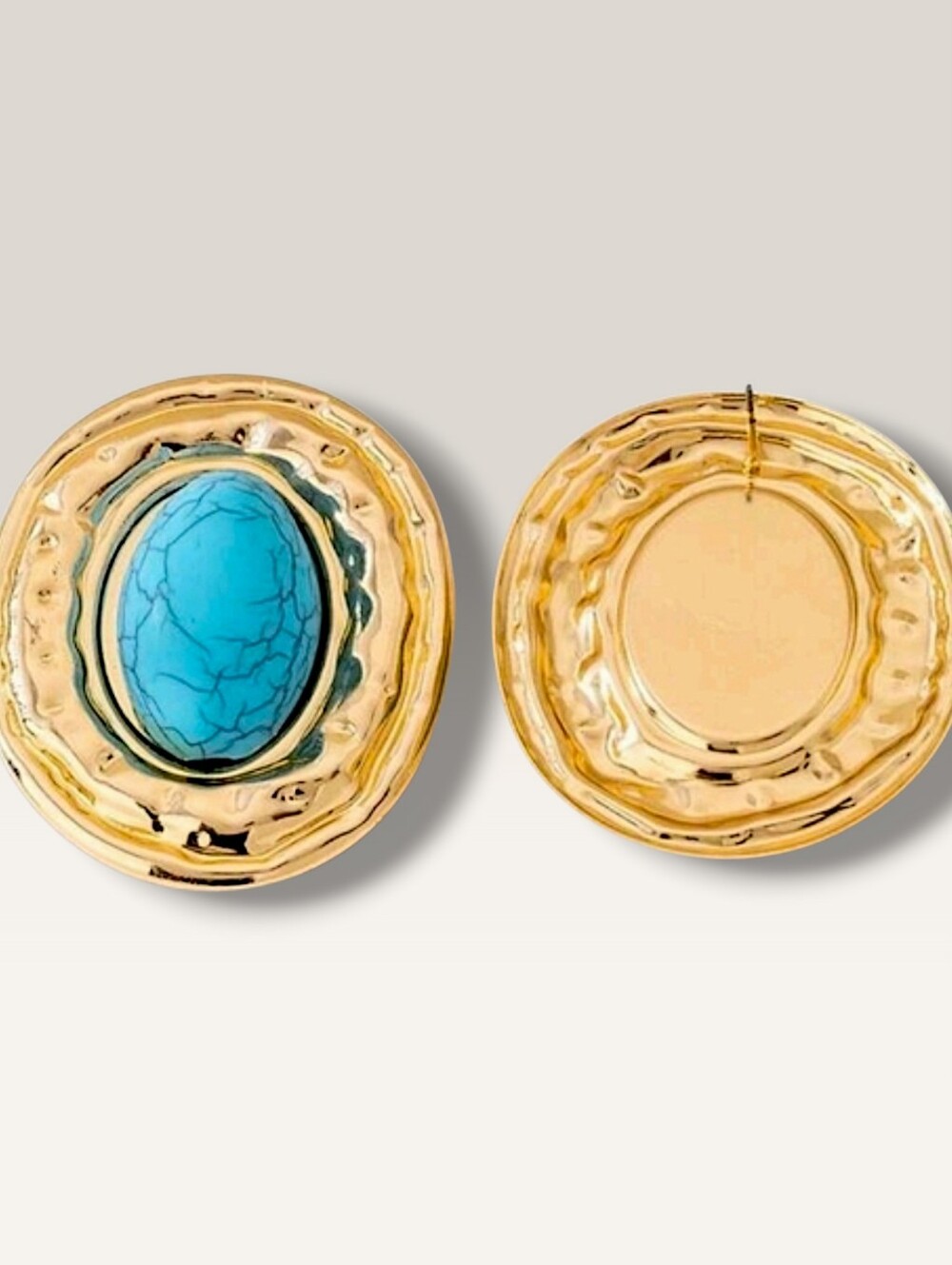 Resin turquoise earrings; oversized statement earrings; 2.16"x1.85"; nwot